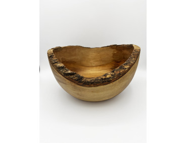 Ensaladera De Madera Rústica De Olivo. 28 Cm.