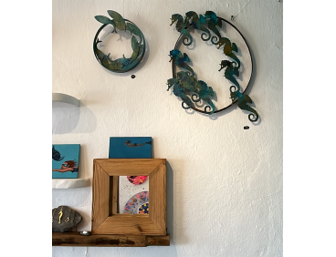 Escultura pared - circulo peces