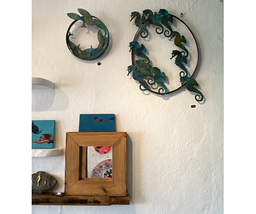 Escultura pared - circulo peces