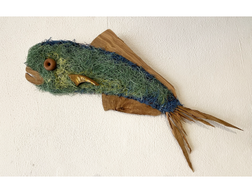Llampuga dorada - Madera de olivo y redes de pesca