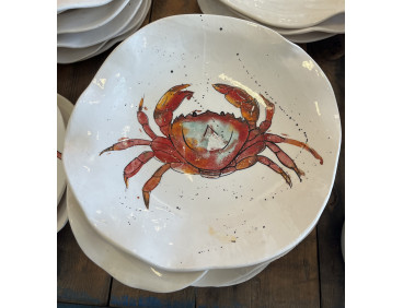 Plato Irregular Cangrejo - Pintado A Mano