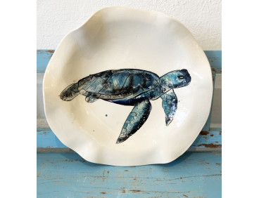 Plato Irregular Tortuga - Pintado A Mano