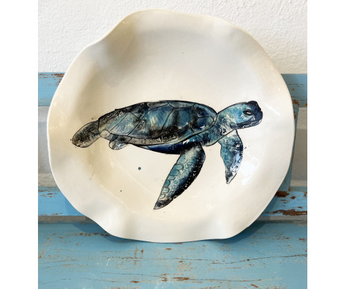 Plato Irregular Tortuga - Pintado A Mano