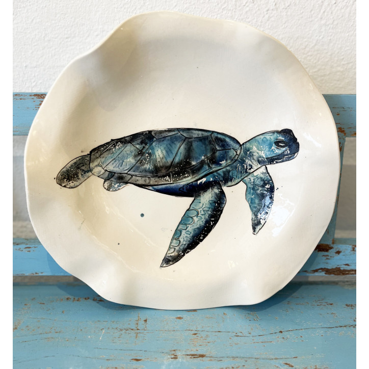 Plato Irregular Tortuga - Pintado A Mano