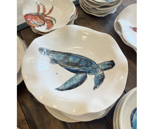 Plato Irregular Tortuga - Pintado A Mano