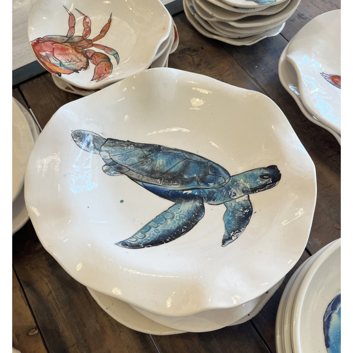 Plato Irregular Tortuga - Pintado A Mano