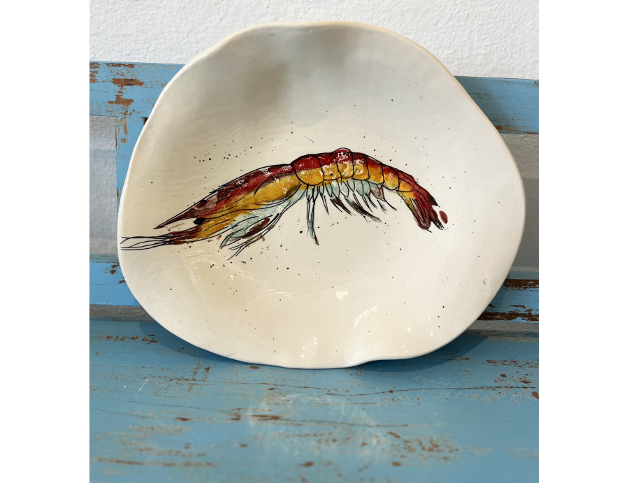 Plato Irregular Gamba - Pintado A Mano