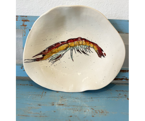 Plato Irregular Gamba - Pintado A Mano