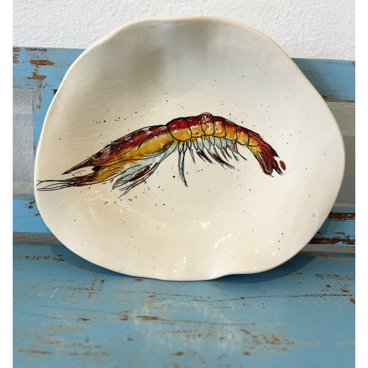 Plato Irregular Gamba - Pintado A Mano