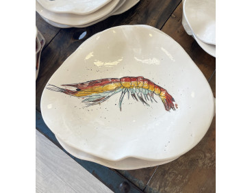 Plato Irregular Gamba - Pintado A Mano