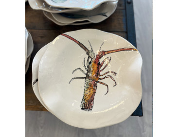 Plato Irregular Langosta - Pintado A Mano
