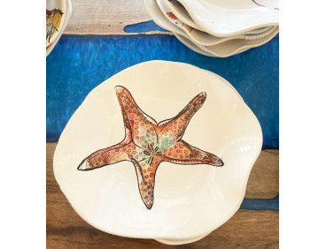Plato Irregular Estrella. Pintado A Mano