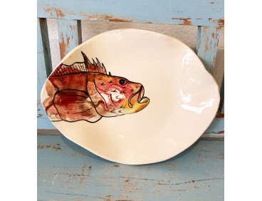 Plato Irregular Cabracho. Pintado A Mano