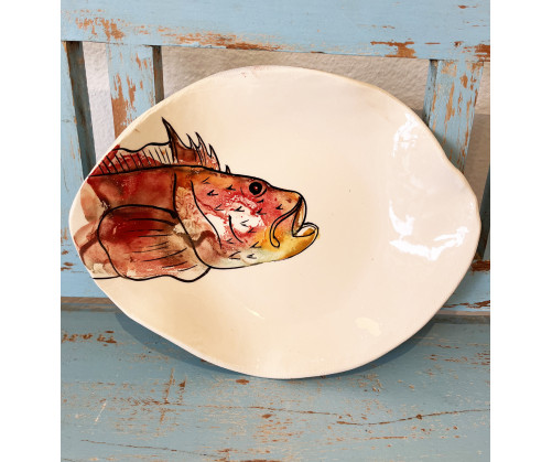 Plato Irregular Cabracho. Pintado A Mano