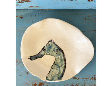 Plato Irregular Caballito. Pintado A Mano