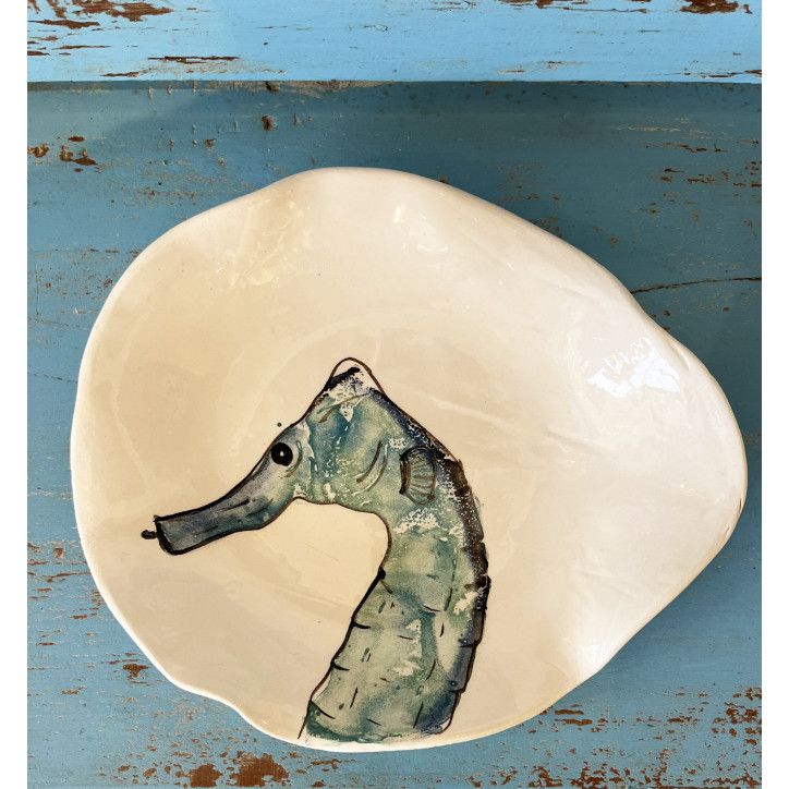 Plato Irregular Caballito. Pintado A Mano