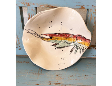 Plato Irregular Gamba. Pintado A Mano