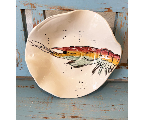 Plato Irregular Gamba. Pintado A Mano