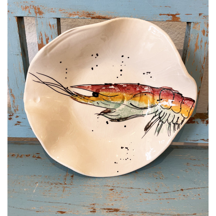 Plato Irregular Gamba. Pintado A Mano