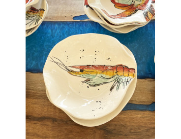 Plato Irregular Gamba. Pintado A Mano