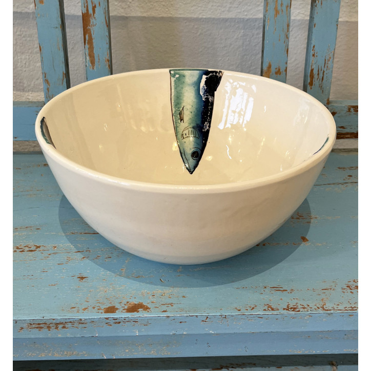 Ensaladera Sardina- Pintado A Mano