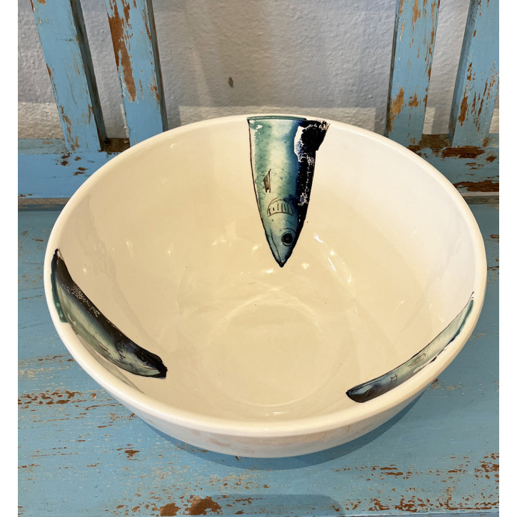 Ensaladera Sardina- Pintado A Mano