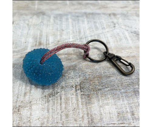 Llavero Erizo De Mar Resina Turquesa