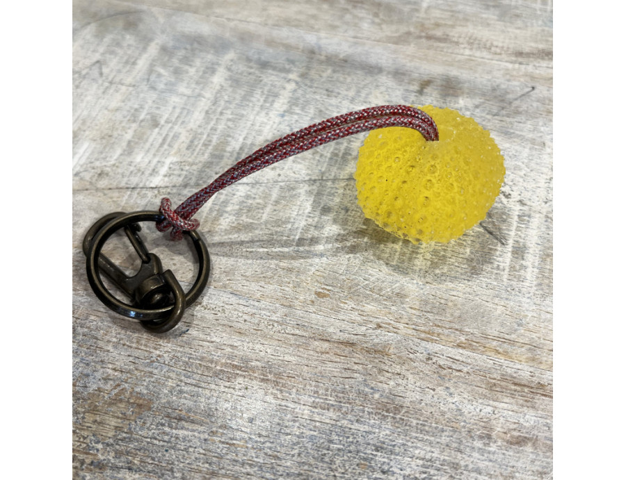Llavero Erizo De Mar Resina Amarillo